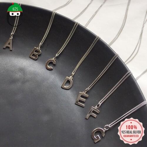 ElfoPlataSi Genuine 925 Sterling Silver Fashion Sweet 26 Letters Pendant For Women Girls Wish Fine DIY Accessories Jewelry DS837