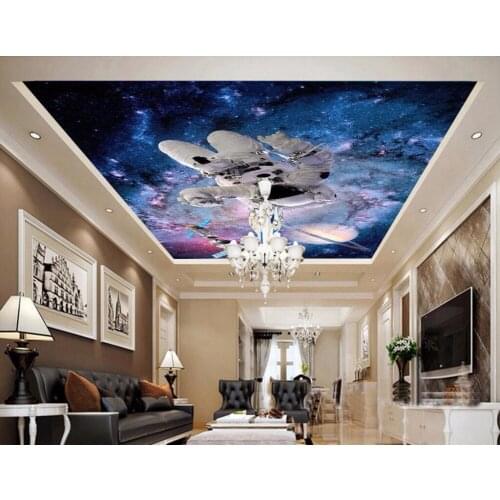 Custom photo 3d ceiling murals wallpaper Star Astronaut Space Station decoration painting 3d wall murals wallpaper for walls 3d