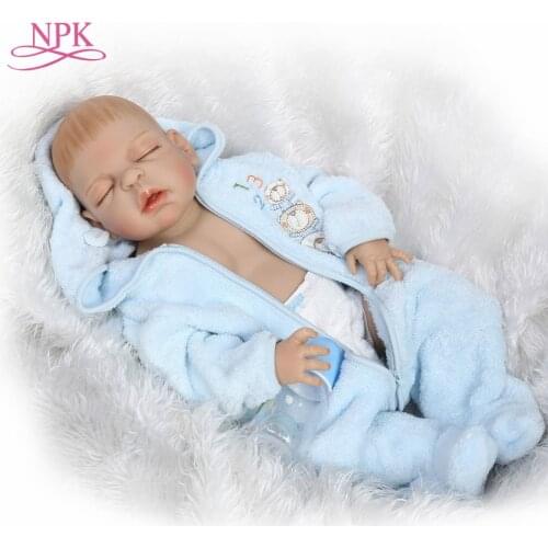 57cm 23inch realistic handmade reborn baby full vinyl doll sleeping baby doll baby paying toys for boys birthday presents