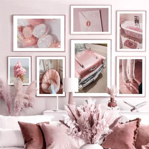 Bling Bling Dress Sofa Car Ice Cream Bathtub Flower Wall Art Print Canvas Painting Nordic Poster Decor Pictures For Living Room