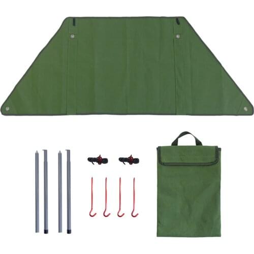Outdoor Camping Stove Windshield Foldable Picnic Windbreak Cloth BBQ Grill Windscreen Windproof Equipment with Storage Bag
