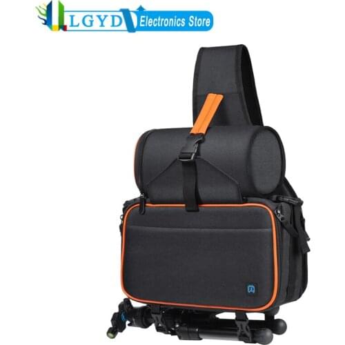 PULUZ Triangle Style SLR Camera Bag Sling Waterproof Backpack Shoulder Messenger Bags with Removable Lens Bag