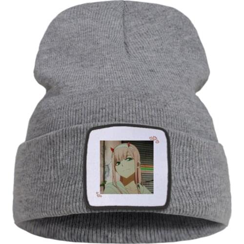 Funny Cute Girl Printed Solid Color Unisex Cap Cartoon Warm Winter Caps Solid Color Simple Knitted Caps Creative Quality Cap