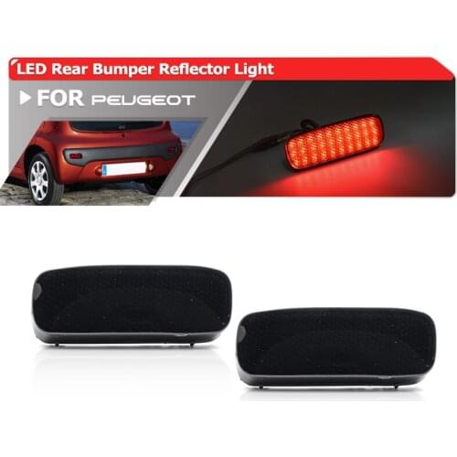 2x Smoked Rear Bumper Led Reflector Light Tail Brake Lamp For Peugeot Expert 107 206 607 Citroen C1 C5 For Fiat Scudo 2007
