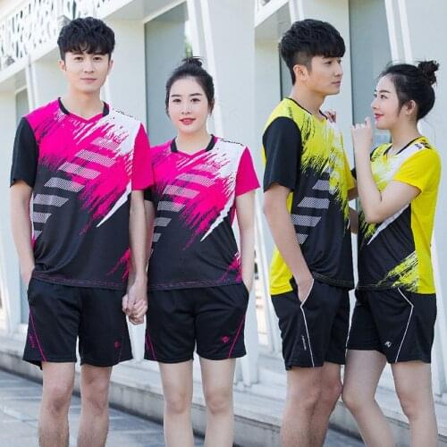 Women / Mens Elastic tennis t shirts , T-shirt Badminton , Rose Red Youth Kit , Shorts Table Tennis , team sportswear uniforms