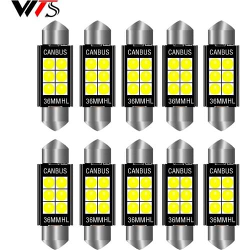 10Pcs Car C5W C10W LED Trunk Bulbs Canbus Festoon-31MM 36MM 39MM 41MM 3030 Chip NO Error Auto Interior Dome Light Reading Lights