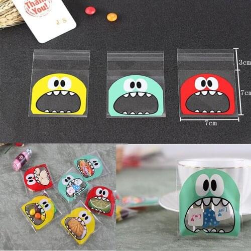 100pcs Self Adhesive Cookie Candy Package Gift Bags Cellophane Party Birthday Party Wedding Gift Packing Bag