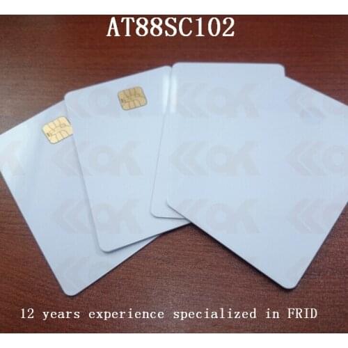 10000pcs/lot ISO7816 AT88SC102 chip PVC card blank smart card contact IC card