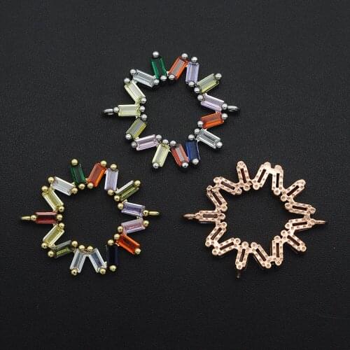 23x25mm 100% CZ Zircon DIY Jewelry Flower Connectors Charm Wholesale Bracelet Making Connector Custom Orders Welcome