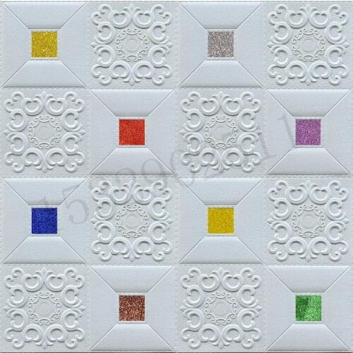 3D Foam Wall Stickers Self-adhesive Ceiling Panel Self-loading Roof Wallpaper Home Kid Room Office Decoration Decor Soft Package