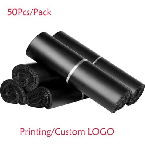 50pcs/lot New PE Thicken Envelope Storage Bags Black Plastic Poly Mailing Bags Waterproof Self Adhesive Seal Pouch Packaging Bag