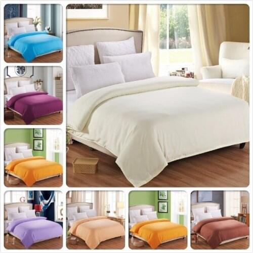 Beige 1 piece Duvet Cover Plain Pure Color Bedding Bag High Quality Soft Cotton Quilt Comforter Case Single Twin Queen King Size