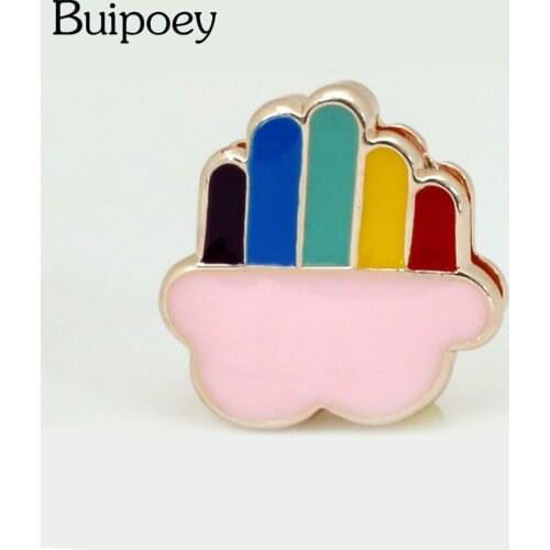 Buipoey New Rainbow Cloud Beaded Charm Fit 10mm Stainless Steel Mesh Bracelet Kids Bangle Christmas Jewelry Accessories Bead
