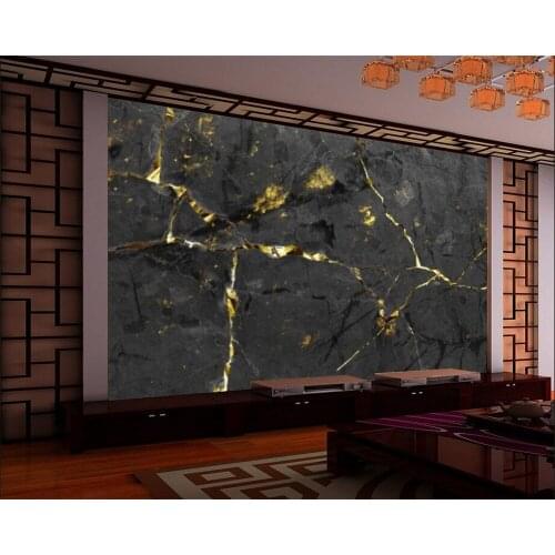 Beibehang papel pintado Customized European style light luxury noble black gold silk marble pattern TV wall papers home decor