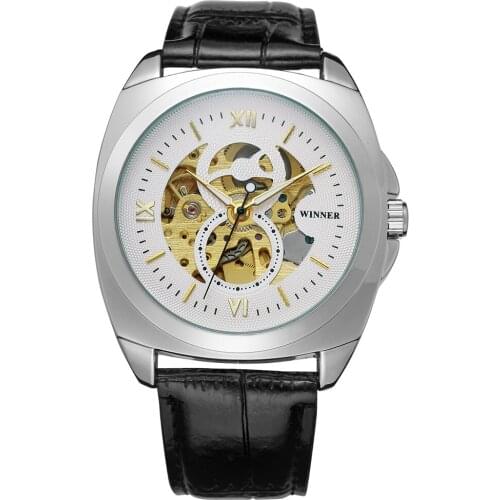 New Winner Series Military Casual Design Watches Men Luxury Brand Automatic Clock Men Skeleton Watch Wristwatch Men Mechanical