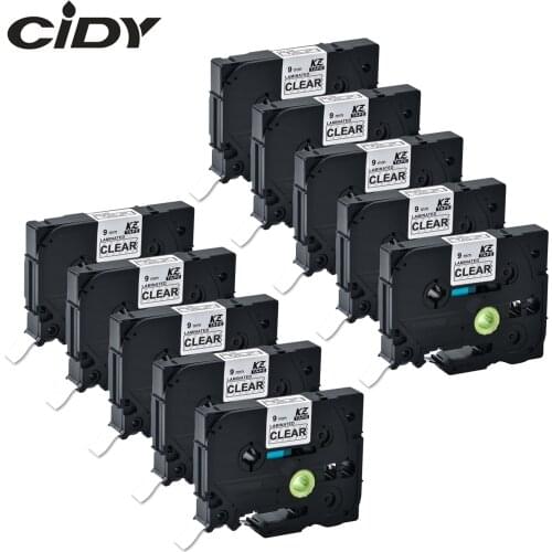 CIDY 10pcs white on clear tze label tapes Compatible TZe125 TZe 125 tz125 tz 125 laminated tape for p-touch