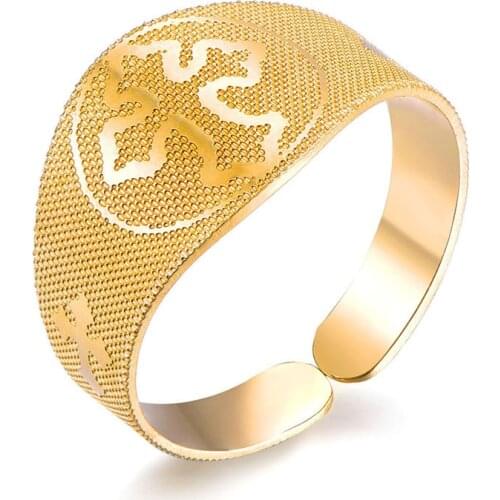 Gold Silver Plated Christian Bible Religious Cross Ring 316 Stainless Steel Rings For Men Women Fashion Jewelry Accessories 2020