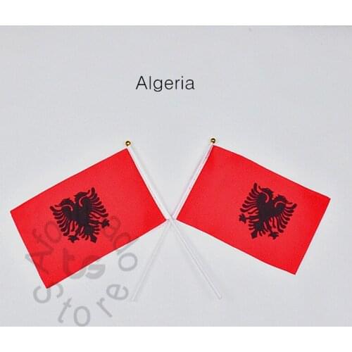 Albania flag Banner 14*21cm hand waving National flag Home Decoration flag banner
