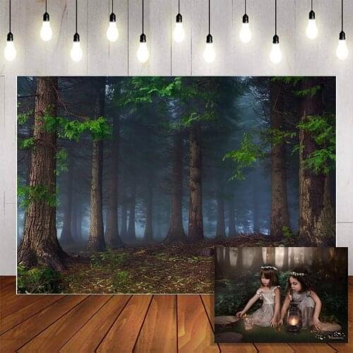 Mehofond Photography Background Fairy Tale Green Forest Trees Grassland Baby Landscape Backdrop Birthday Party Decor Photo Studi