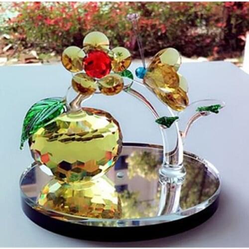 Crystal glass apple tree, Christmas decorations, Christmas Eve gifts, home decoration crafts
