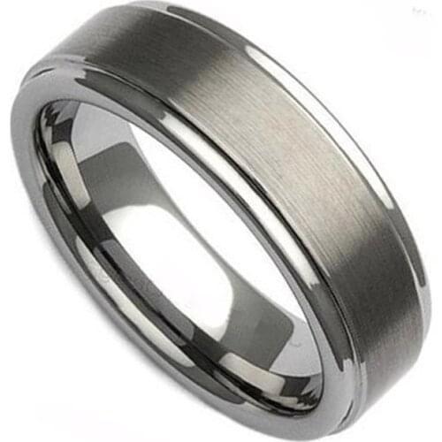 Classic Wedding Band Titanium Ring men 6mm brushed silver Color Annversary Fashion Jewelry Finger Rings for women