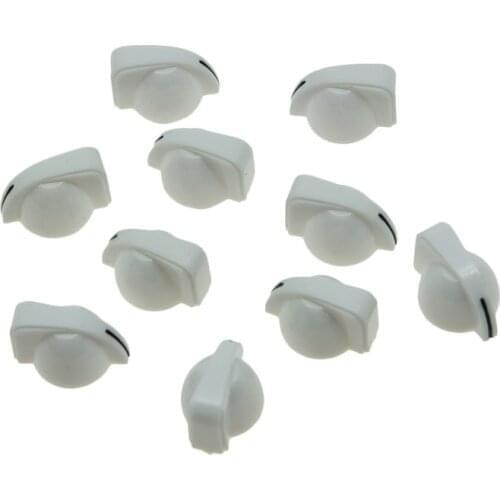 KAISH 10pcs Pure White Guitar Mini Chicken Head Knobs AMP and Effect Pedal Mini Knobs