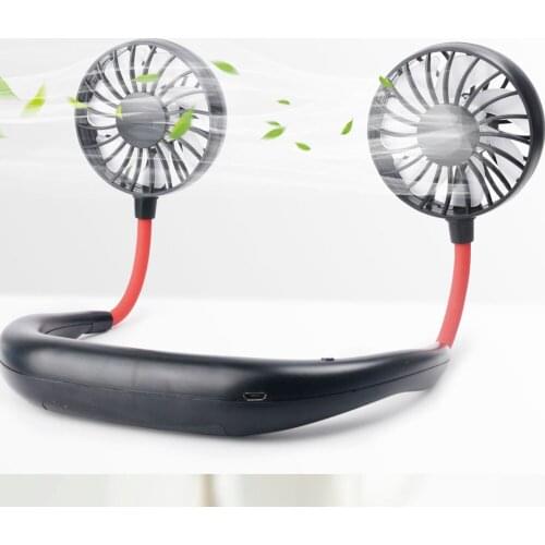 Mini USB Portable Fan Neck Fan Neckband With Rechargeable Battery Small Desk Fans handheld Air Cooler Conditioner for Room