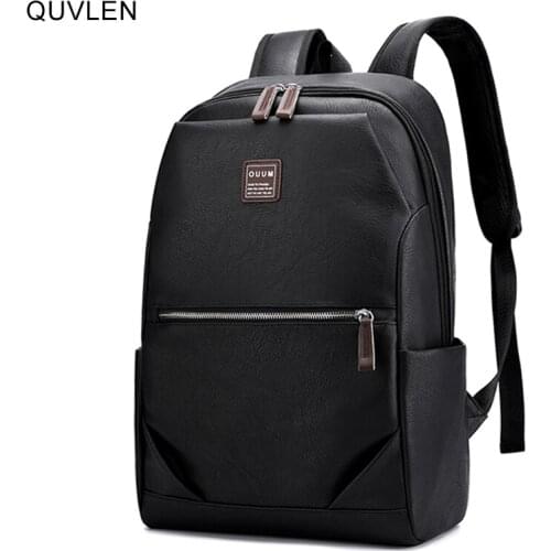 Mens Backpack New Business Waterproof High-quality Pu Leather Bag For Laptop 15.6 Multifunctional Luxury Rucksack Man