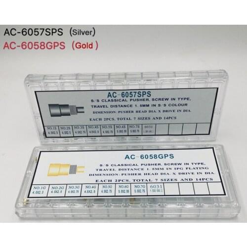 Screw-In Type Watch Crown Chronograph Button Watch Pusher Accessories kit AC-6057SPS Watch Repair Tool for Watchmaker Silver
