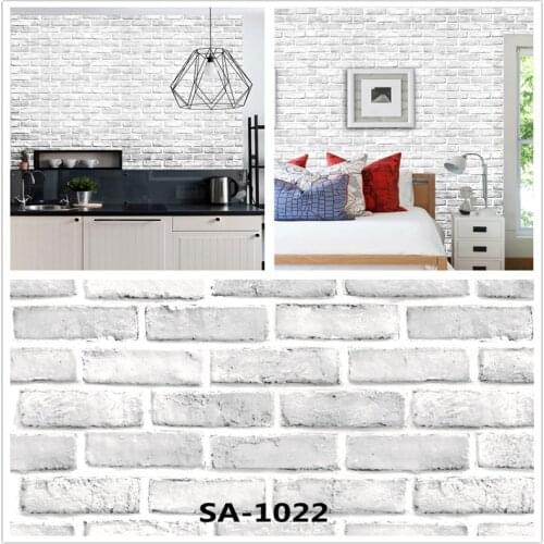 45CM/60CM Home Decor 3D PVC Vintage Wall Stickers Paper Brick Stone Rustic Effect Self-Adhesive LivingRoom Wallpaper