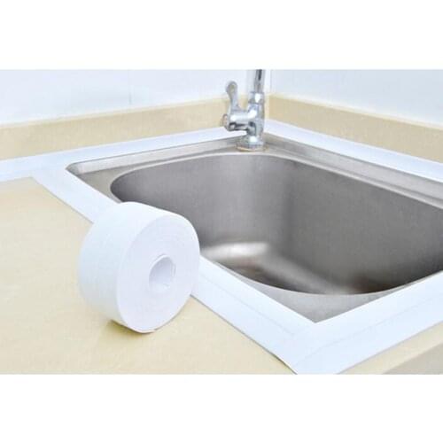 Wall Caulk Strip Self Adhesive Tub Bath and Wall Sealing Strip Sink Basin Trim Kitchen Bathroom 3.2Mx2.2CM
