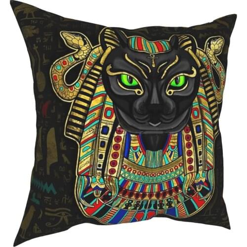Bastet Egyptian Goddess Pillowcover Home Decorative Culture Egypt Cushion Cover Throw Pillow for Home Double-sided Printing