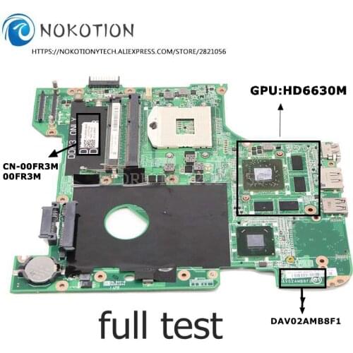 NOKOTION DAV02AMB8F1 CN-00FR3M 00FR3M PC Main Board For Dell inspiron 14R N4110 Laptop motherboard HM67 DDR3 HD6630M gpu