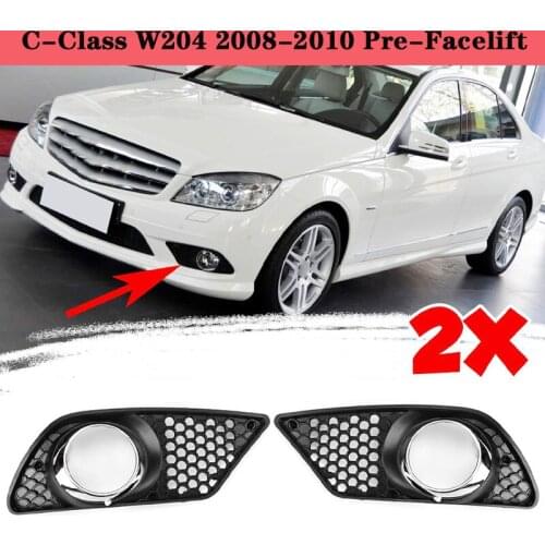 Car Front Fog Light Lamp Grille Grill Cover Honeycomb Hex For Mercedes For BENZ C-Class W204 2008-2010 A2048850353