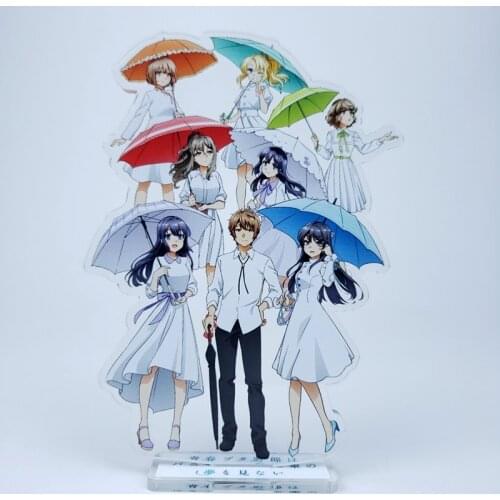 Anime Rascal Does Not Dream of Bunny Girl Senpai Sakurajima Mai Cosplay Stand Figure Seishun Buta Yarou Series Model Plate Gift