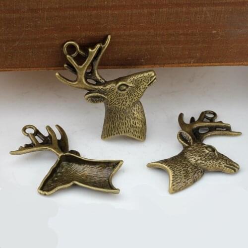 Retro Zinc Alloy Charms Vintage Christmas Deer Charms 6pcs/lot For DIY Fashion Jewelry Making Accessories