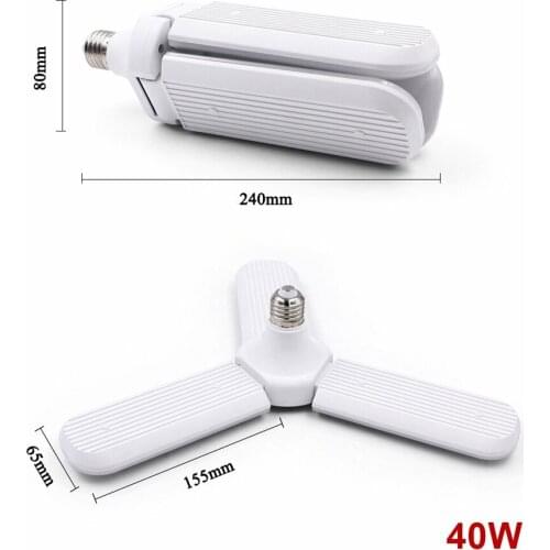 NEW GENERATION PROPELLER LED BULB 3 SLEEVE FOLDABLE LIGHT ANGLE ADJUSTABLE 40W LEAF PATTERN 6500K E27 CAP ENERGY SAVING