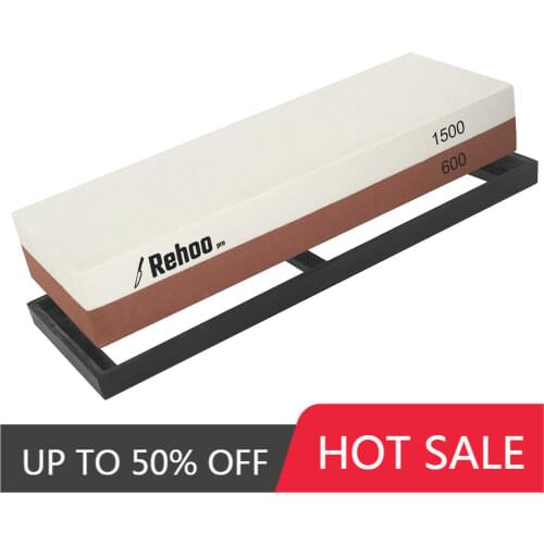Rehoo Double-sided Whetstone 600/1500 Mesh + Non-slip Rubber Pad, Chef Wet Stone For Knives, Blades, Waterstone, Kitchen Gadgets