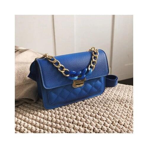 Luxury new fashion gradient women messenger bags chain leather clutches crossbody cover flap ladies shoulder bag Purse Female