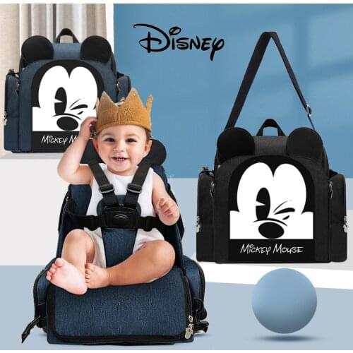 Disney Diaper Backpack Baby Bag for Mom Mickey Wet Bag Fashion Mummy Maternity Diaper Organizer Dinner Chair Bag Nappy Travel