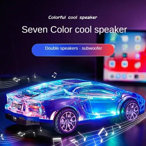 Car Sports Car Model Subwoofer Wireless Bluetooth Speaker Audio Plug-in U Disk Model Vehicle-Mounted Home Use Mini Portable