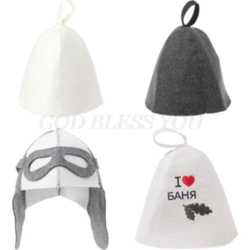 Wool Felt Sauna Hat Anti Heat Russian Banya Cap For Bath House Head Protection Drop Shipping