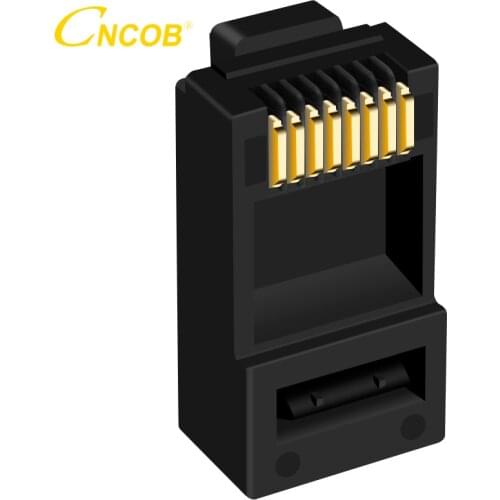CNCOB Cat6 Network Connector Rj45 8P8C Modular Ethernet Gigabit Cable Crystal Head Network Plug Black 30pcs