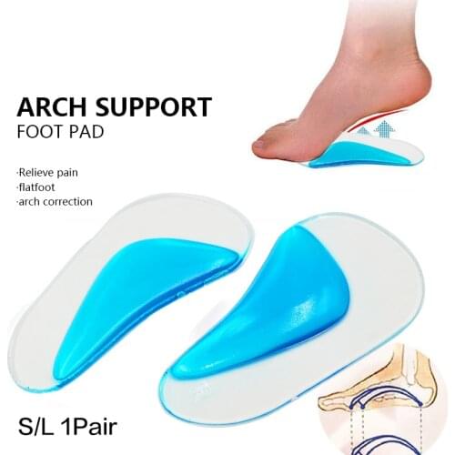Silicone Gel Orthotic Arch Support insoles Flat Foot Corrector Shoe Cushion Insert orthopedic Pad