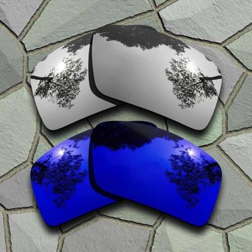 Chrome&Violet Blue Sunglasses Polarized Replacement Lenses for Oakley Eyepatch 2
