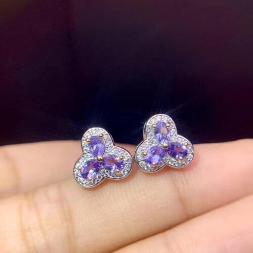 Wedding Best Gift Tanzanite Earrings 925 Sterling Silver Premium Charm Jewelry Beauty Wedding Party Earrings