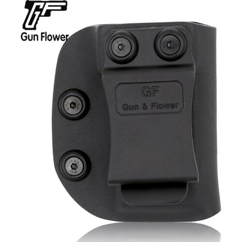 Gun&Flower Tactical Duty Gear Single Mag Holster 9mm Kydex Pouch Holder with Belt Clip fit 1.5'' Width Belt