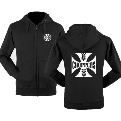 Spring Autumn Sweatshirt West Coast Choppers Hoodies Men Streetwear Fleece Zipper Hooded Jacket Hip Hop Harajuku Tracksuit