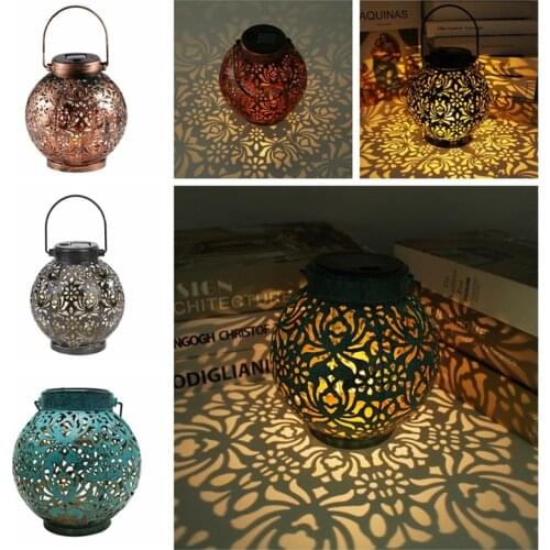 Solar Outdoor Lanterns Retro Hanging Light for Yard Tree Fence Patio Landscape with Handle Waterproof LED Lamp Garden Decoration