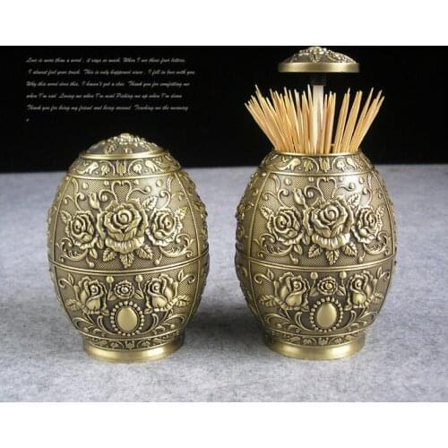 Vintage metal toothpick holder box for tableware decoration multicolors free shipping 1022